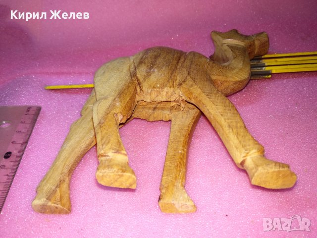 СТАРА ДЕКОРАТИВНА ДЪРВЕНА ФИГУРКА на КАМИЛА РЪЧНА ИЗАБОТКА За КОЛЕКЦИЯ УКРАСА 42843, снимка 10 - Статуетки - 44314272