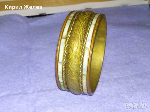 БРОНЗОВА СТАРА ОРНАМЕНТИРАНА СЕДЕФЕНА ОРИЕНТАЛСКА ГРИВНА МАЙСТОРСКА ИЗРАБОТКА 11525, снимка 7 - Антикварни и старинни предмети - 41266515