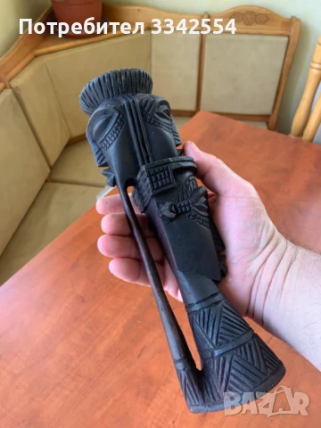 СВЕЩНИК ДЪРВОРЕЗБА ФИГУРА ТРИ ГЛАВИ УНИКАТ, снимка 6 - Статуетки - 50629429