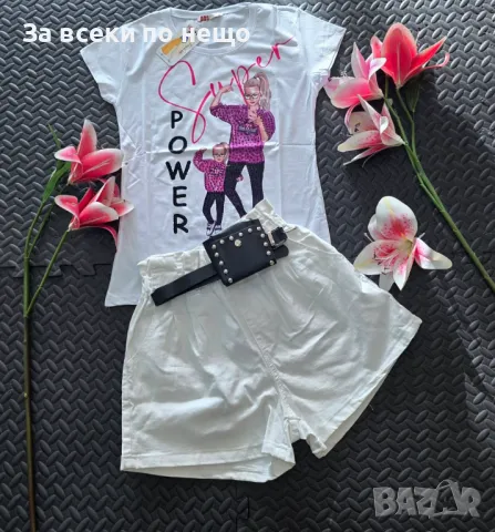 Дамски Летен Комплект Тениска И Къси Панталонки👚🩳Дамски Къс Екип Код VL-69