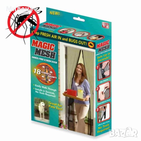 Магнитна мрежа против насекоми Magic Mesh, снимка 5 - Други стоки за дома - 40785660