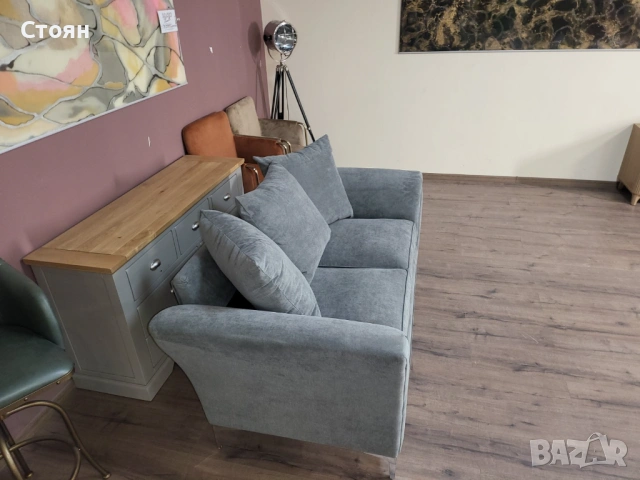 Сив диван от плат двойка Dury, снимка 7 - Дивани и мека мебел - 53754958