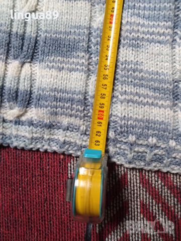 Плетен зимен пуловер – син, размер S, снимка 4 - Пуловери - 52951112