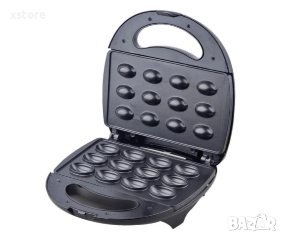 Уред за сладки орехчета Rosberg, 800W, За 12 сладки, Незалепващи плочи, Бял/Черен, снимка 4 - Тостери - 52698874