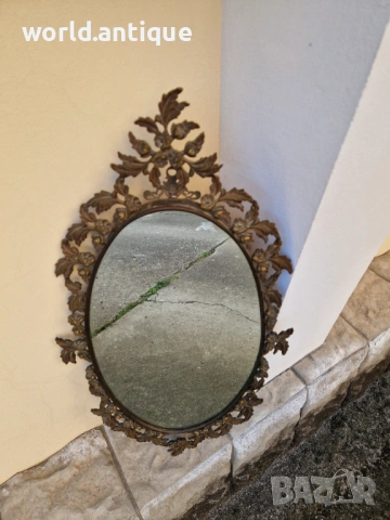 Уникално антикварно френско бронзово огледало , снимка 8 - Антикварни и старинни предмети - 53757353