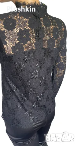 Дантелена блуза H&M - XS, снимка 3 - Блузи с дълъг ръкав и пуловери - 49334731