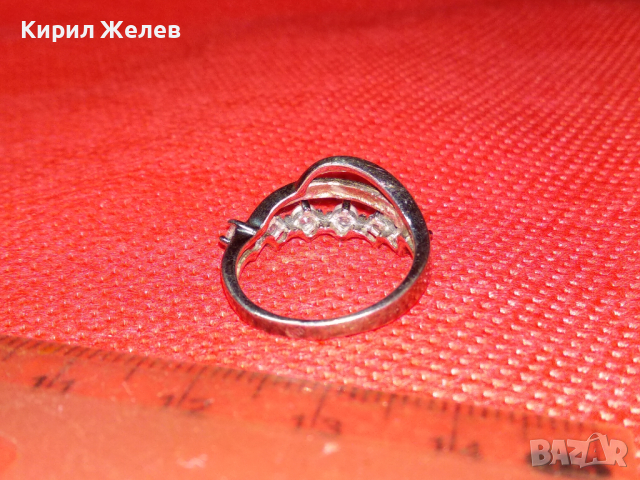 ИЗЯЩЕН СКЪПОЦЕНЕН СРЕБЪРЕН ПРЪСТЕН РОДИРАНО СРЕБРО 925 с ЭАСЕТИРАНИ ИСКРЯЩИ ЦИРКОНИ 41961, снимка 16 - Пръстени - 44611619