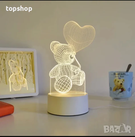 Тотална разпродажба на 3D лампи, различни видове, цена на брой, снимка 5 - Настолни лампи - 50552424