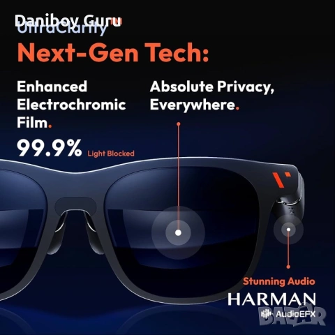 Очила VITURE Pro XR/AR, 135" 120Hz 1000 нита дисплей, Harman Audio, електрохромно фолио, снимка 7 - Друга електроника - 53563400