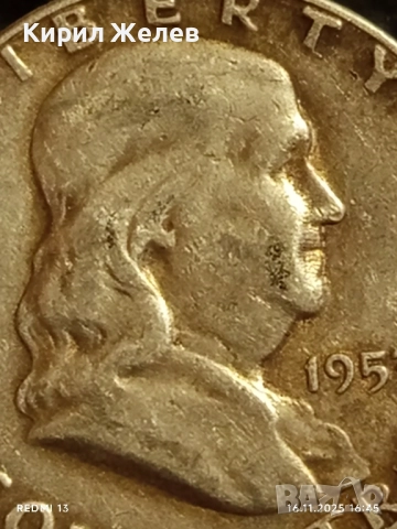 Сребърна монета 1/2 долар 1953г. САЩ Бенджамин Франклин рядка за КОЛЕКЦИЯ 52277, снимка 9 - Нумизматика и бонистика - 52432616