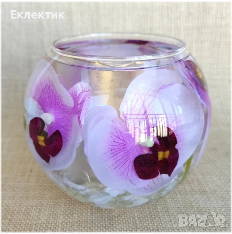 Мултифунционален стъклен декоративен съд; Орхидеи в смола., снимка 7 - Декорация за дома - 50759478