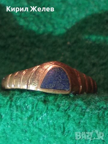 СТАР БРОНЗОВ СКЪПОЦЕНЕН ПРЪСТЕН с ЛАПИС ЛАЗУЛИ РЪЧНА МАЙСТОРСКА АРТ ДЕКО ИЗРАБОТКА 7449