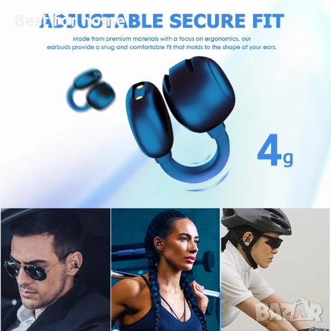 Безжични спортни слушалки с отворени щипки за уши Пусиме, снимка 8 - Bluetooth слушалки - 52307412
