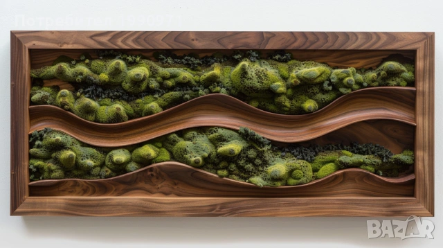 Стенен декор - пано. Ествествена дървесина с исландски мъх. Изработка по поръчка., снимка 14 - Декорация за дома - 53726848