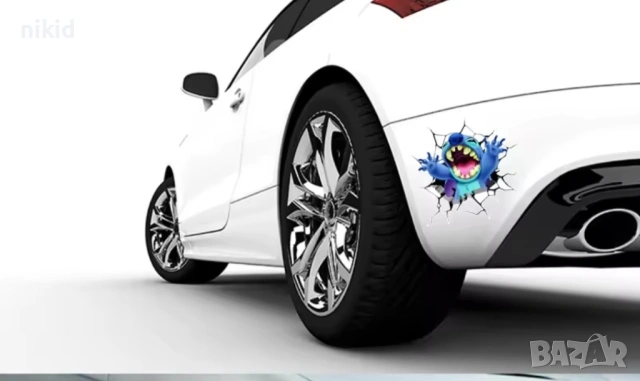 Стич Stitch излиза от стена лепенка за стена мебел автомобил кола Авто стикер, снимка 2 - Аксесоари и консумативи - 50588203