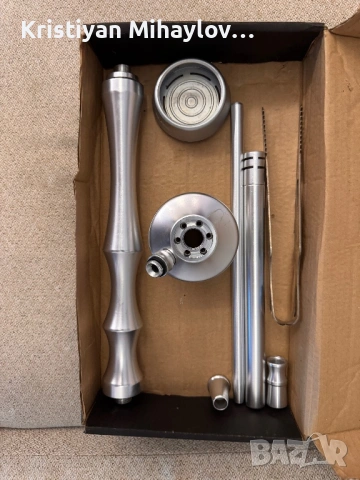 Сребристо турско наргиле Uzmani NU Sky, снимка 6 - Наргилета - 53512715