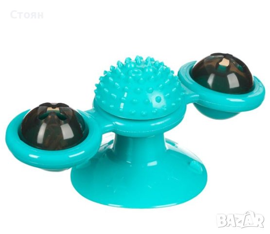 Двойна тюркоазена играчка за котка Spinner със светлина, снимка 2 - За котки - 42394832