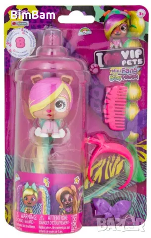 Модно кученце за прически с много дълга коса и аксесоари I Love VIP Pets Bow Power / Клоуи, снимка 2 - Фигурки - 48410390