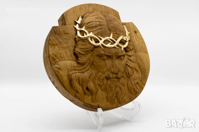 Позлатена дъбова икона „Страданията на Исус Христос“, снимка 2 - Икони - 53222856