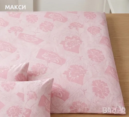 Розов памучен комплект Плик 120/190 + ДВЕ калъфки 70/70- много мек и комфортен, снимка 2 - Спално бельо - 55829570