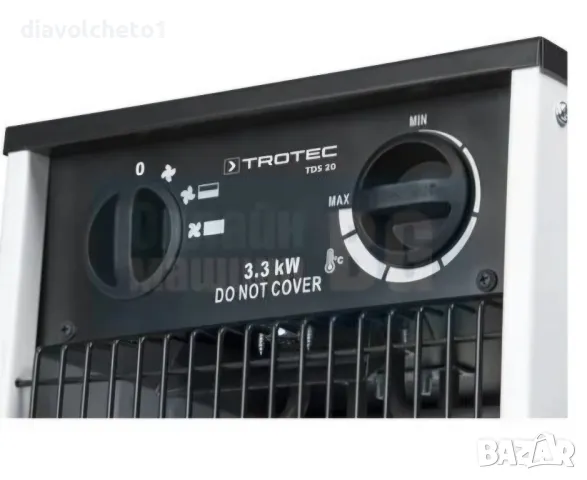 Електрически монофазен калорифер TROTEC TDS 20, 3.3 kW, 335 м³/ч, снимка 3 - Други инструменти - 49462156