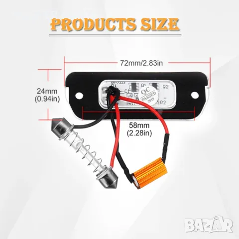 LED плафони заден регистрационен номер Mercedes ML GL R w164 w251 x164, снимка 4 - Части - 47307670