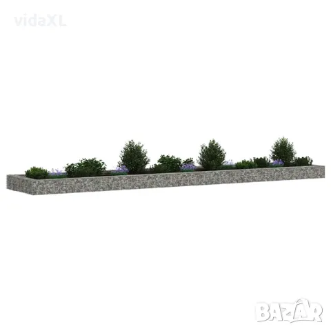 vidaXL Габион повдигната леха, поцинкована стомана, 500x100x20 cм, снимка 3 - Саксии и кашпи - 56146224