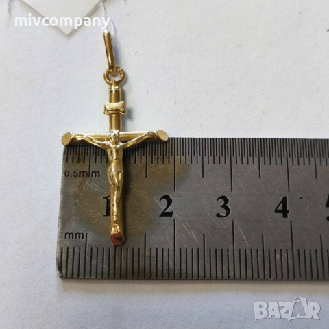 Златна висулка(кръст) 2.40гр., снимка 3 - Колиета, медальони, синджири - 53736740