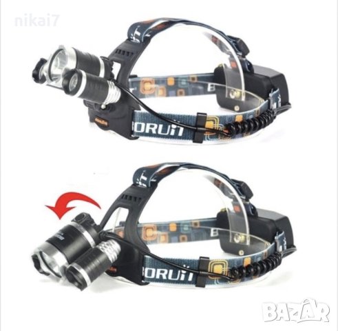 челник за глава водоустойчив мощен фенер въртящ се фокус и мащабиране, снимка 9 - Декове - 42056292