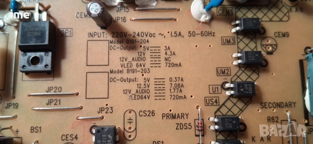 LCD Toshiba 40L7363D на части. 32L4300 Rev1 B191-203 13Y_S120PMB4C2LV0.2. 96.40S03.002, снимка 5 - Части и Платки - 53611843