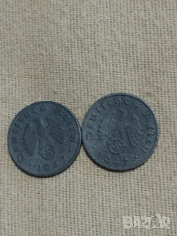 ДВЕ МОНЕТИ 1 райхспфенинг 1942г. НАЦИСТКА ГЕРМАНИЯ ТРЕТИ РАЙХ С СВАСТИКА 29635