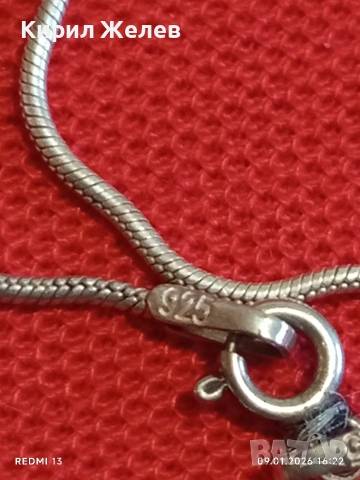Сребърен синджир плетка тип Змийска кожа майсторска ръчна изработка 52684, снимка 4 - Колиета, медальони, синджири - 53045351