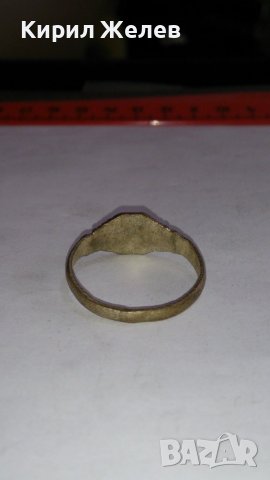 СТАРИНЕН САЧАНЕН ПРЪСТЕН с МОНОГРАМ БУКВА - И - МАЙСТОРСКА РЪЧНА ИЗРАБОТКА САЧАН  59941, снимка 3 - Антикварни и старинни предмети - 28984453