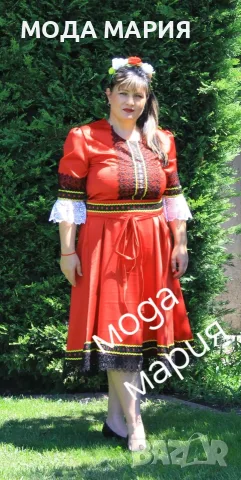 НАРОДНА НОСИЯ - СТИЛИЗИРАНА - ЧЕРВЕНА, снимка 3 - Рокли - 53959201