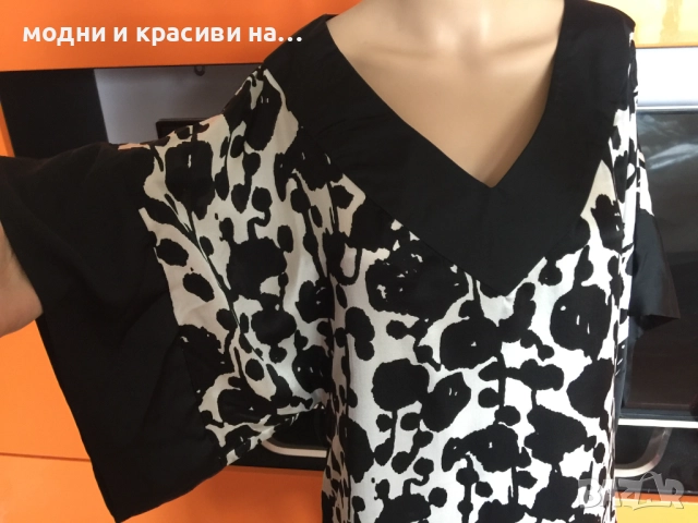 Разкошна копринена туника Zara, размер М, снимка 2 - Туники - 52307266
