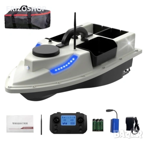 Лодка за захранка D 19 с батерия 12000 mah!Пълен комплект!