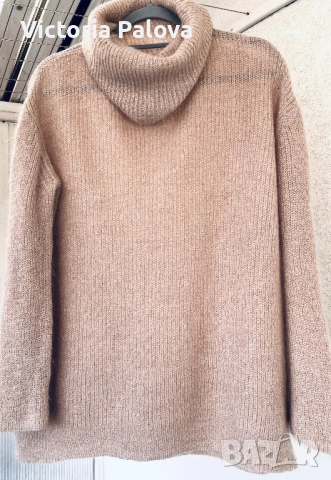 Пухкав пуловер овърсайз цвят праскова COS Швеция, снимка 7 - Блузи с дълъг ръкав и пуловери - 52429943