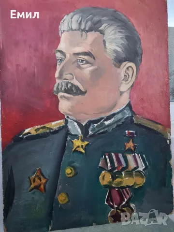 Стар портрет Йосиф Висарионович Сталин, снимка 2 - Колекции - 49414297