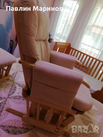 Супер Комплект Регулируемо Кресло Фотьойл Люлеещ се Стол за Кърмене Tutti Bambini Подложка Табуретка, снимка 10 - Столове - 53841574