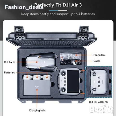 Нов Водоустойчив твърд калъф за камера DJI Air 3 и DJI RC 2 Организатор съхранение, снимка 5 - Други стоки за дома - 42402831
