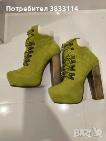 Готини Дамски боти естествен велур-нови, снимка 2 - Дамски боти - 52923153