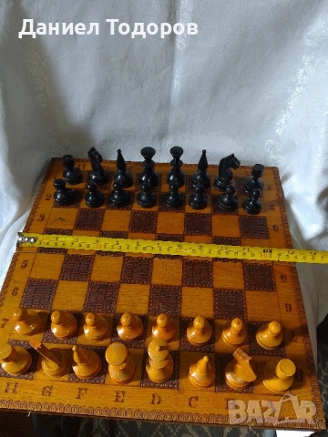 Стар дървен шах , Табла.Размери - 34 х 34см. ., снимка 5 - Шах и табла - 50749275