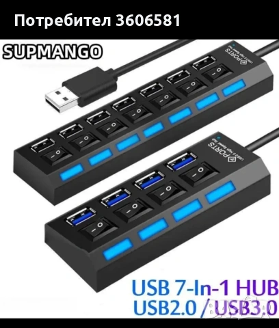 USB HUB 4 и 7 гнезда/Разклонител на USB с 4 и 7 гнезда