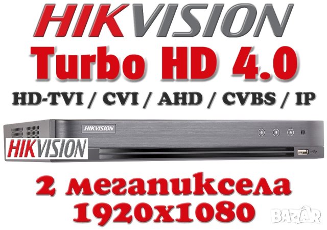 HIKVISION DS-7204HQHI-K1 Поддържа 4х HD-TVI HD-AHD HD-CVI Камери до 2MPX H.265 Pro+/H.265 Компресия