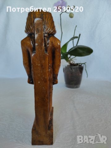 Египетска статуетка от кафяв мрамор, снимка 6 - Статуетки - 35793962