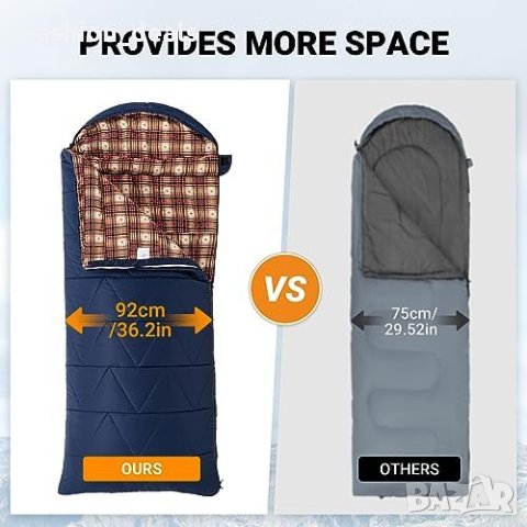 Нов Спален чувал за възрастни 3-4 сезона лек водоустойчив за Туризъм къмпинг, снимка 6 - Други стоки за дома - 42397091