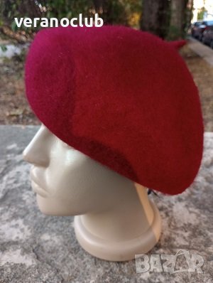 Дамска барета ВераноКлуб Червена Тъмна, снимка 4 - Шапки - 41948448