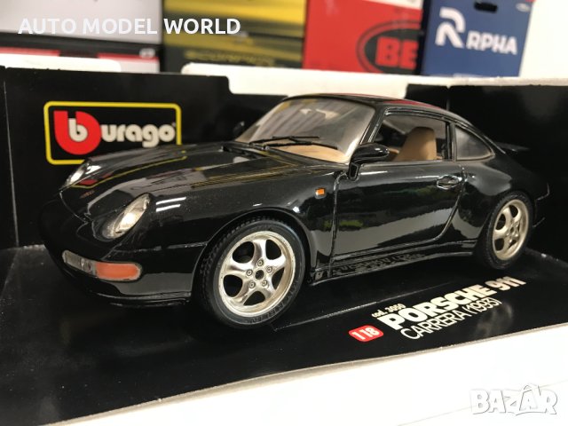 BBURAGO метална колекционерска количка PORSCHE 911 993 1:18 NEW, снимка 2 - Колекции - 41499387