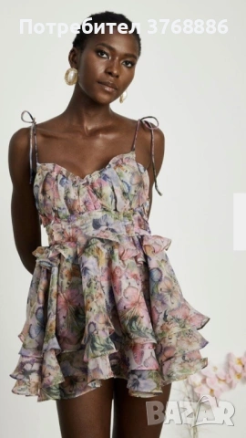 Ефирна рокля с флорален щамп, снимка 2 - Рокли - 53559020