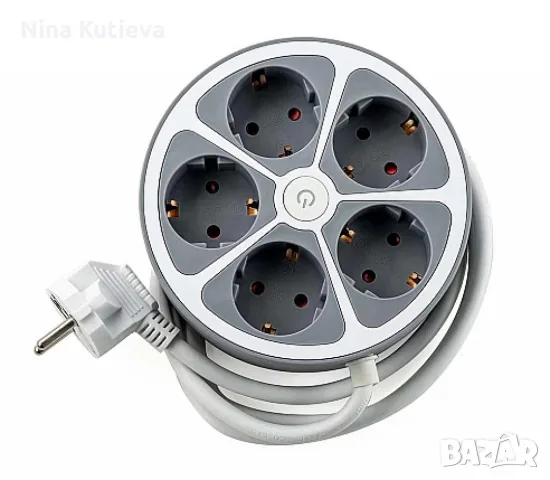 Удължител Technaxx, 4 контакта, 1x USB-A, 1x USB-C